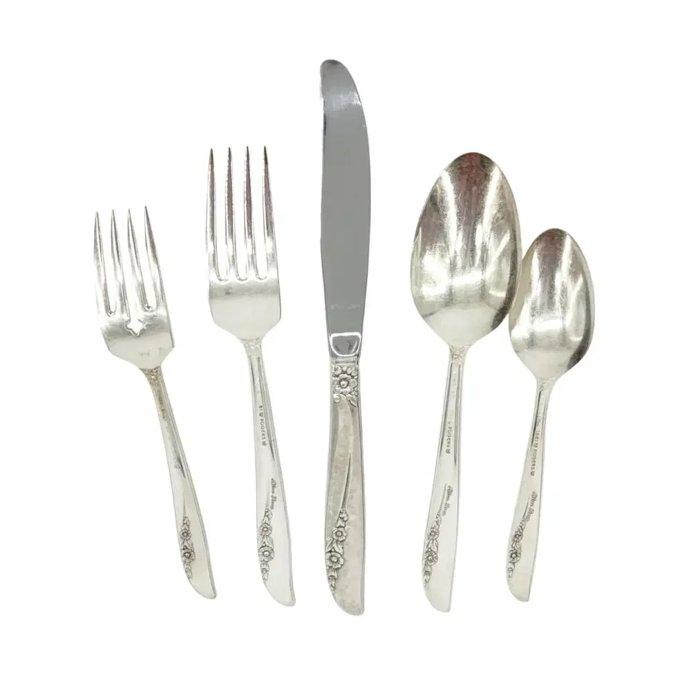 ONEIDA LTD. 1881 ROGERS Lilac Time Pattern Silverplate Flatware 73 Piece Set